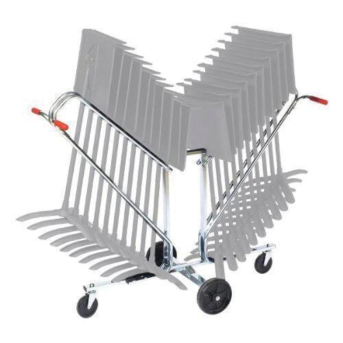 NPS Music Stand Dolly, 15 ga Steel, Zinc Plated, 4 Wheel, 27 x 59 x 47 Inches, 20 Stands 1298969